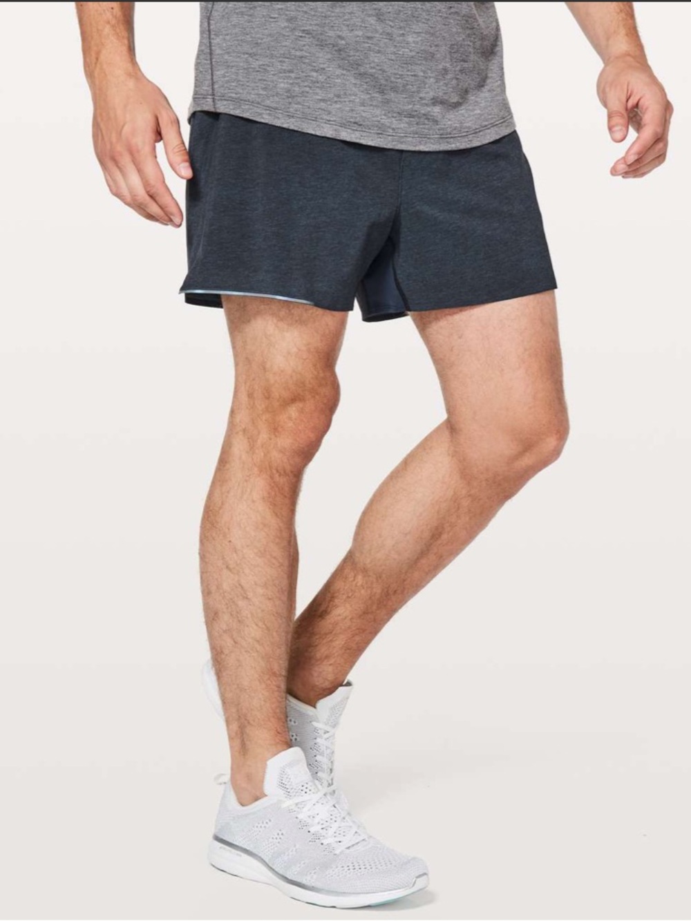 Lululemon Surge Short Out Of Mind Liner 4" Heathered Navy Blue size XL